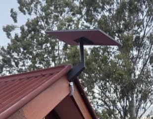 Starlink dish on a gable end mount
